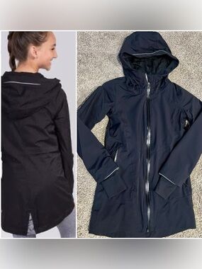 Ivivva Rain On Game On Black Hooded Lightweight Jacket with Sparkle Size 7